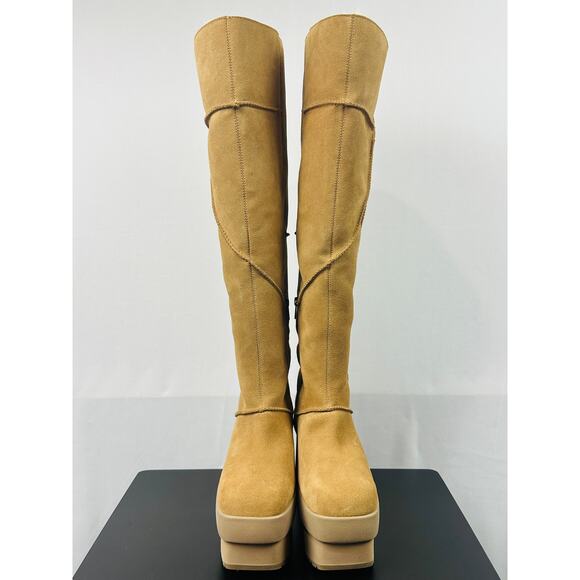 UGG Women's New Heights Platform Xtra Chestnut Shearling Boots 1157911 Size 9 - Picture 2 of 11